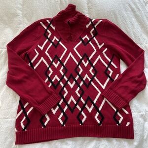Liz Claiborne Red Argyle Sweater